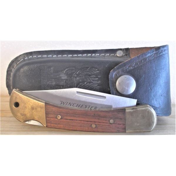 Winchester Pocket Knife with Case - Knife Tip Damaged