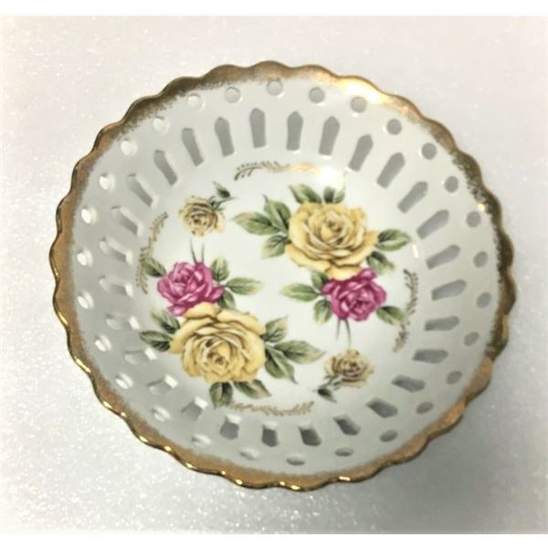 Bowl with gold and roses, made in Japan