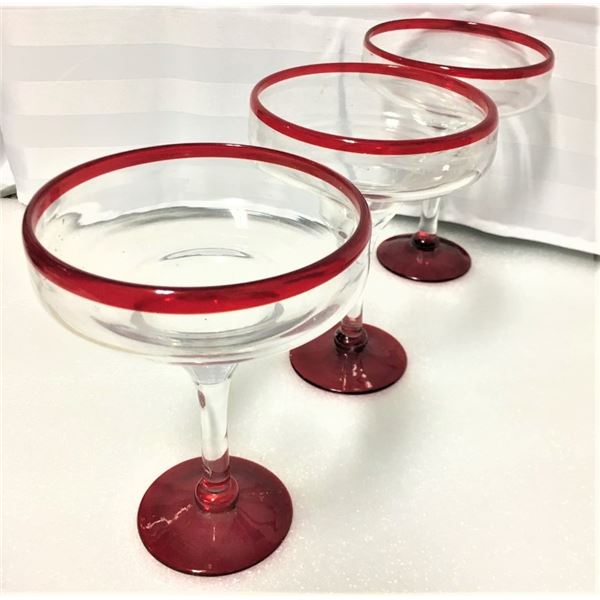 Three Large Martini Glasses