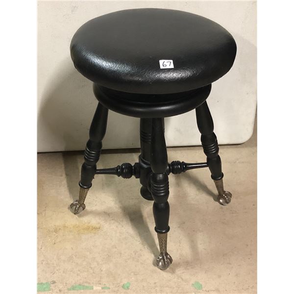 Claw Foot Piano stool Vintage Painted Adjustable 20-24"