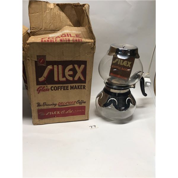 Vintage Silex Glass Coffee Maker In Box Percolator approx: 10.75" tall