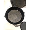 Image 2 : 4 Cast Iron Frying Cooking Pans approx: 10" 6" 5" Oval 10"