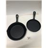 Image 4 : 4 Cast Iron Frying Cooking Pans approx: 10" 6" 5" Oval 10"