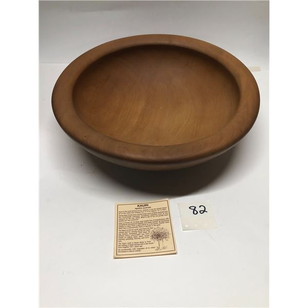 Kauri Wood Timber Bowl Agathis Australis Centrepiece 12.75"W 3.75"T