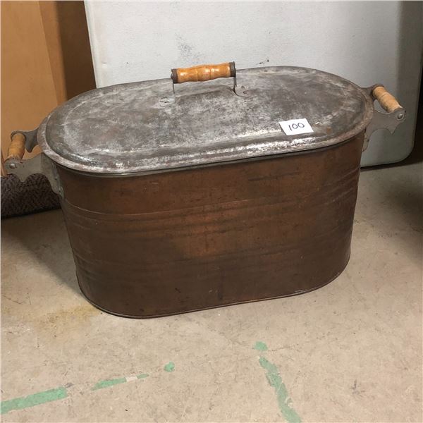 Copper Boiler with Lid vintage approx: 24"x13"x14"