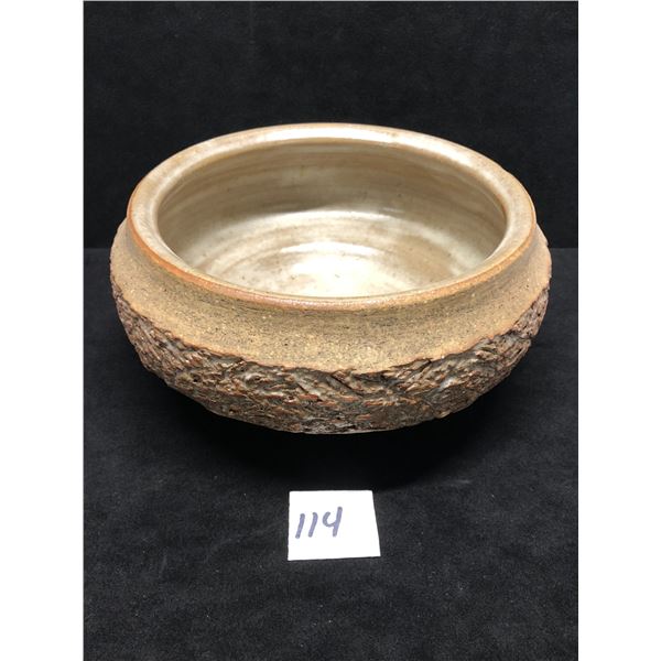 Ceramic Bowl  Artist Signed 7.25"w 4"T Hilton (?)