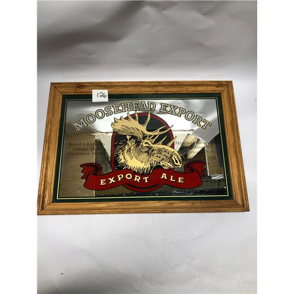 Vintage Moosehead Export Ale Beer Mirror - Framed approx: 20x14"