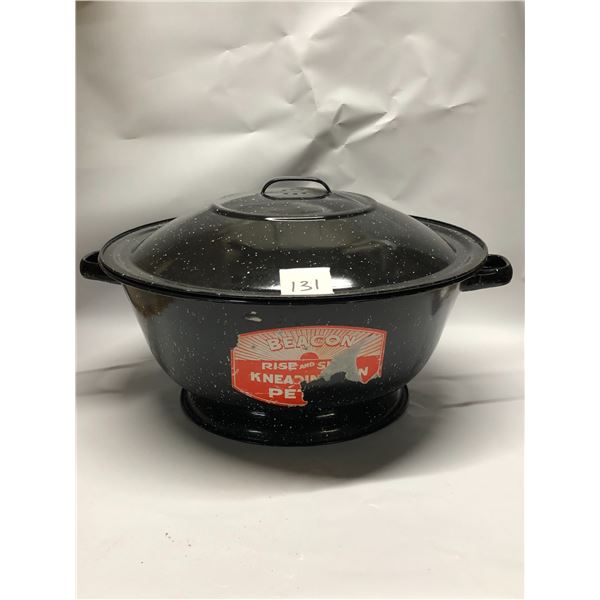 Huge Beacon Enamel Wear Dough Kneading Bowl w/ Lid approx: 17.5"W 7.5"T