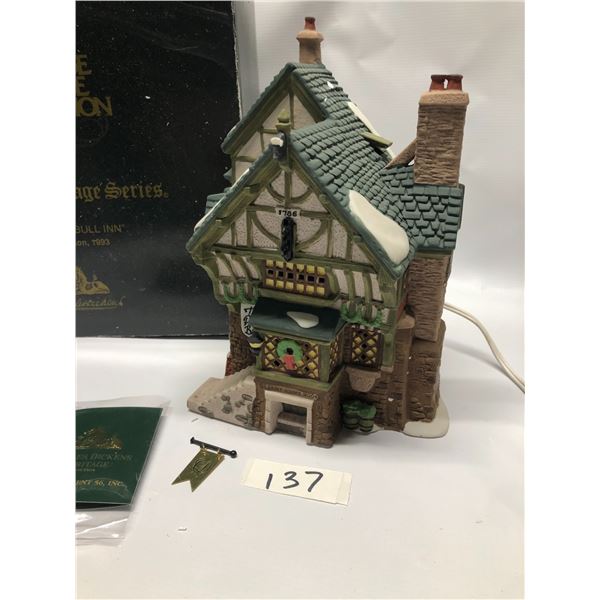 Dickens Village Series The Pied Bull Inn Approx 9x6" Works