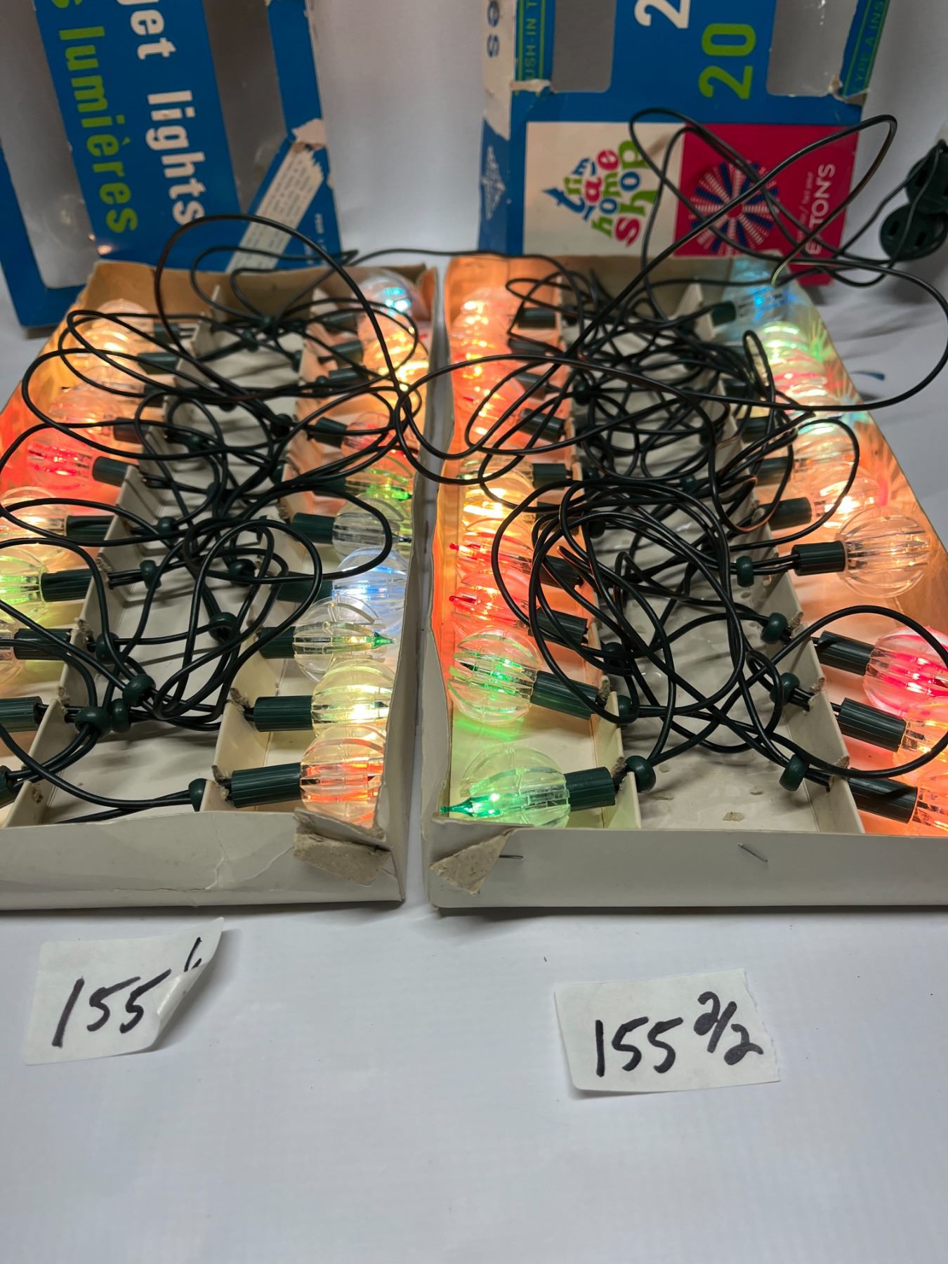 2 Sets Vintage Christmas Midget Lights with reflectors