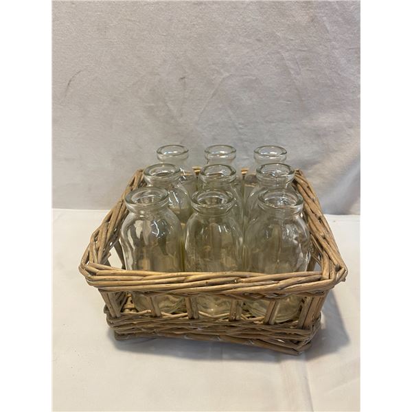 Basket of small bottles