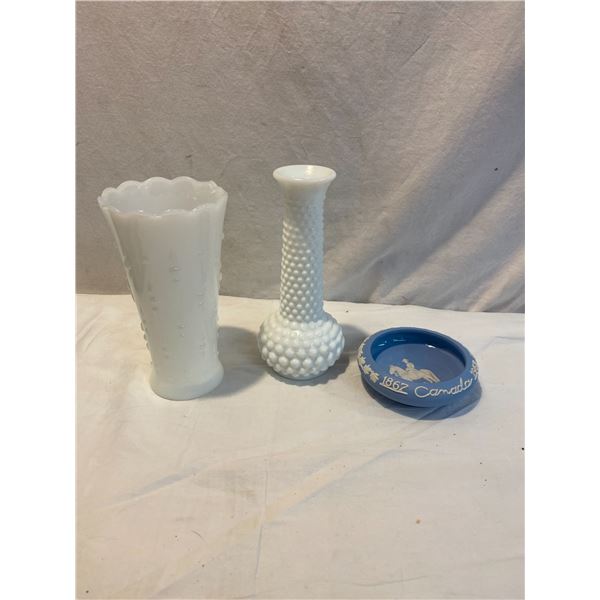 Jasper ware and two collectible vases