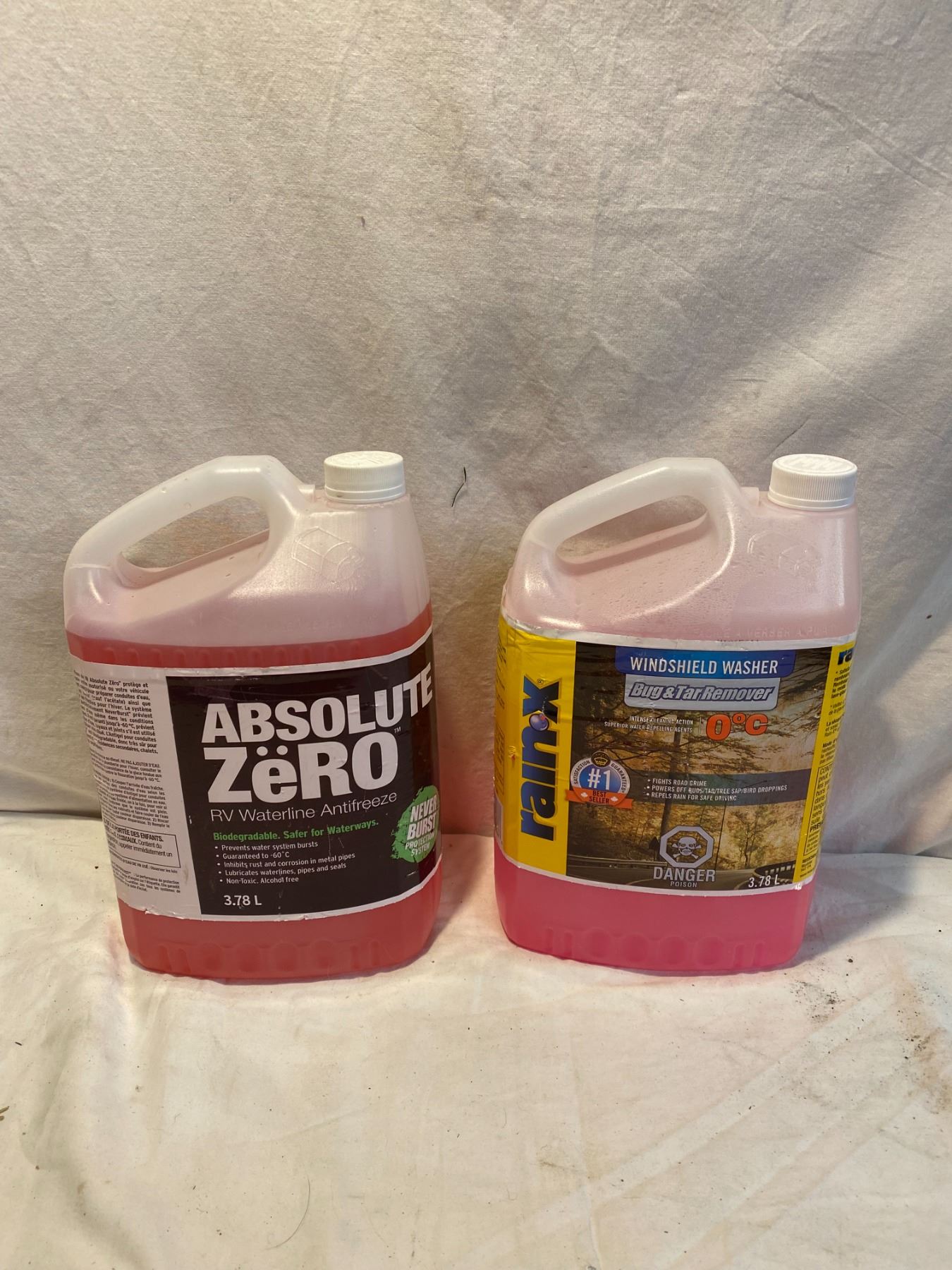 Waterline antifreeze and windshield washer fluid