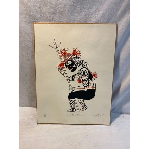 Coast Salish Dancer 87/285. 11 3/4”x 15 1/4