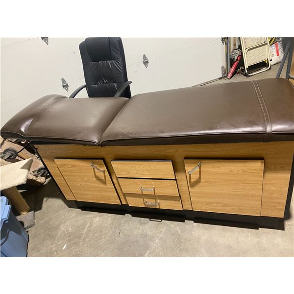 Massage table with storage