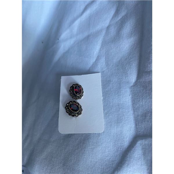 Sterling silver garnet earrings