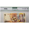 Image 2 : 1998 Romania, 5000 Lei, S/N: 001A0256412 CGA Grading 64Star