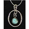 Image 2 : Sterling Turquoise Pendant Necklace & Earrings
