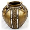 Image 1 : Mirrored Goldtone Pottery Flower Vase
