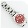 Image 7 : Rolex Mens Stainless Red Diamond 36MM Datejust Oyster Perpetual Wristwatch