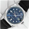 Image 2 : Rolex Mens Stainless Steel Blue Diamond 36MM Datejust Wristwatch With Nylon Stra