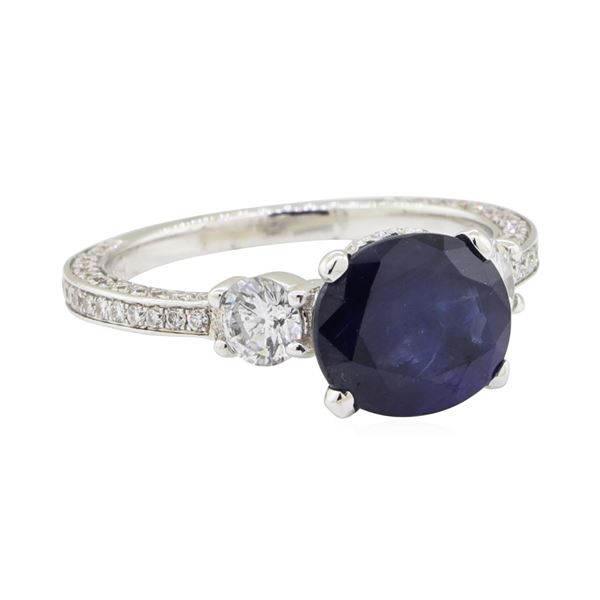 2.53 ctw Sapphire and Diamond Ring - 14KT White Gold