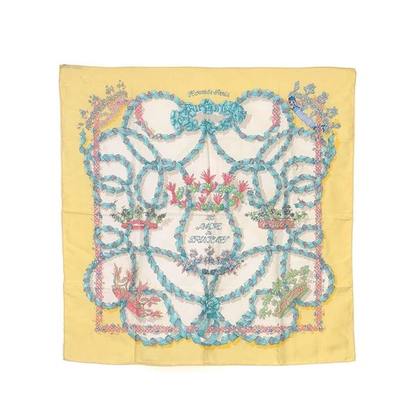 Hermes Multi Le Sacre du Printed Silk Scarf