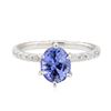 Image 2 : 2.24 ctw Sapphire and Diamond Ring - 14KT White Gold