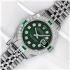 Image 2 : Rolex Ladies Stainless Steel Green Diamond & Emerald 26MM Datejust Wristwatch Wi