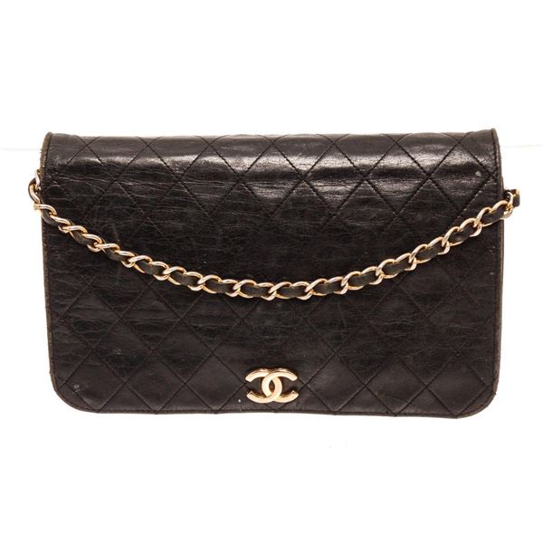 Chanel Black Lambskin Flap Shoulder Bag