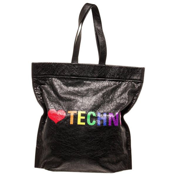 Balenciaga Black Leather Supermarket Shoulder Bag