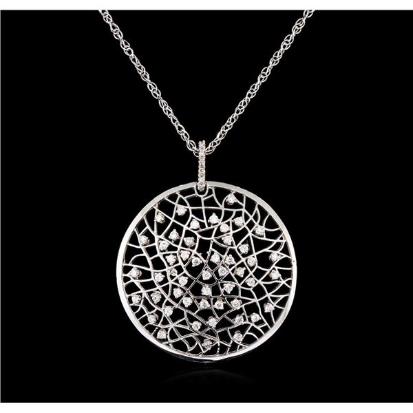 0.94 ctw Diamond Pendant With Chain - 14KT White Gold