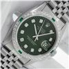 Image 1 : Rolex Mens Stainless Steel Green Vignette Diamond Oyster Perpetual Datejust Wris