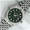 Image 2 : Rolex Mens Stainless Steel Green Vignette Diamond Oyster Perpetual Datejust Wris