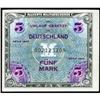 Image 1 : (5) 1944 5 Mark Allied Military Currency F/Unc
