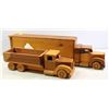 Image 1 : LARGE WOOD SEMI TRUCK AND GRAVEL TRUCK