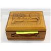 WOOD CARVED CIGARETTE STORAGE BOX