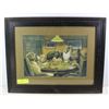 Image 1 : FRAMED ARTWORK OF DOGS PLAYING POKER
