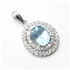 Image 2 : JS52-94 SILVER BLUE TOPAZ CZ(4.1CT) PENDANT