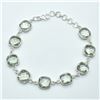 Image 1 : TN2-221 SILVER GREEN AMETHYST(20.4CT) BRACELET
