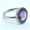 Image 2 : TN2-110 SILVER AMETHYST,CZ(3.1CT) RING SZ 6