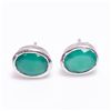 Image 2 : TN2-207 SILVER GREEN ONYX(1.91CT) EARRINGS