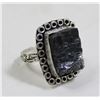 Image 1 : #128-NATURAL BLACK TOURMALINE (RAW) RING SIZE 8.75