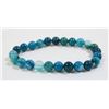 Image 1 : #383-NATURAL BLUE TRIPLE AGATE BEAD BRACELET 7.5"
