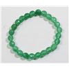 Image 1 : #322-GENUINE GREEN EMERALD BEAD BRACELET 7.5"