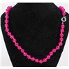 Image 1 : #1-ROSE JADE BEAD NECKLACE 18"/ 8mm