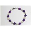 Image 1 : #331-FRESH WATER PEARL & SUGILITE BRACELET 7.5"