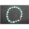 Image 1 : #33-FRESH WATER PEARL & GREEN JADE BRACELET