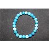 Image 1 : #380-NATURAL BLUE TRIPLE AGATE BEAD BRACELET 7.5"