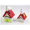 Image 1 : 2 SNOOPY DOGHOUSES ONE CERAMIC -HARD PLASTIC